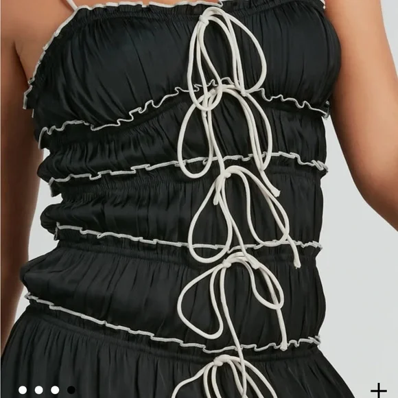 Black Ruched Mini Dress - Picture 3 of 5